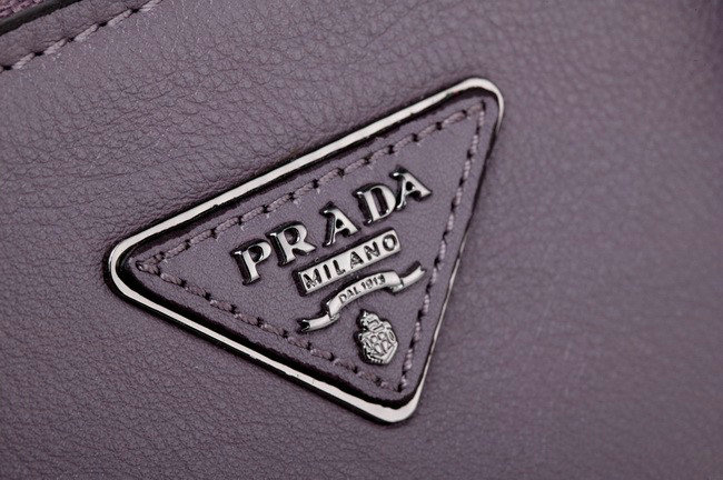 2014 Prada Shiny Glace Calf Leather Tote Bag BN2619 lightpurple - Click Image to Close